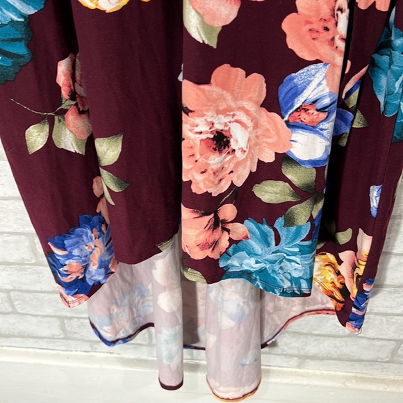 By & by floral burgundy dress size medium - Picture 7 of 11